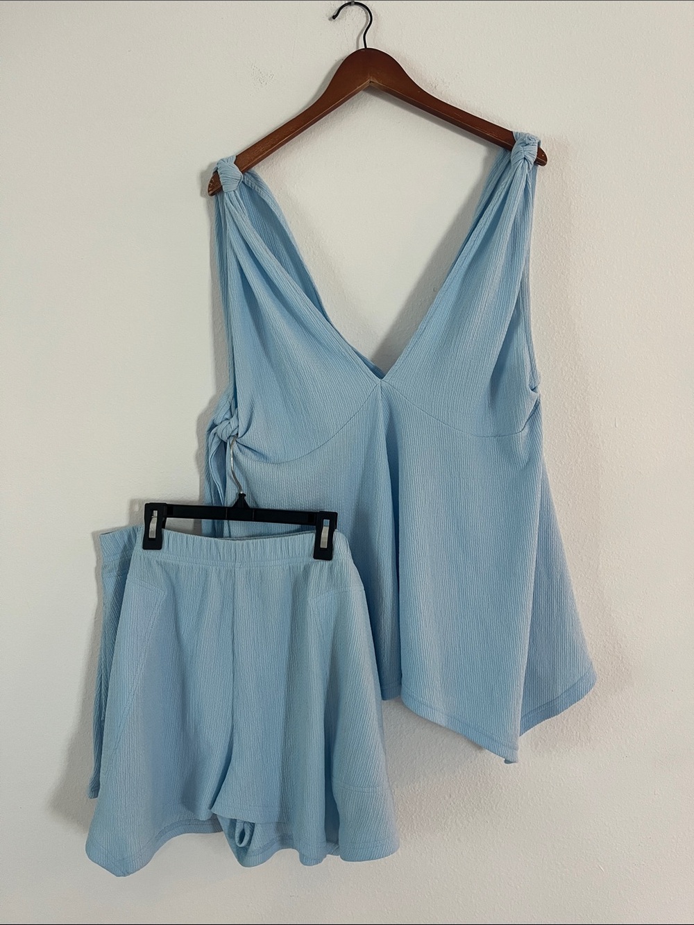 Free People Beach Blue Shorts & Tank Matching Set